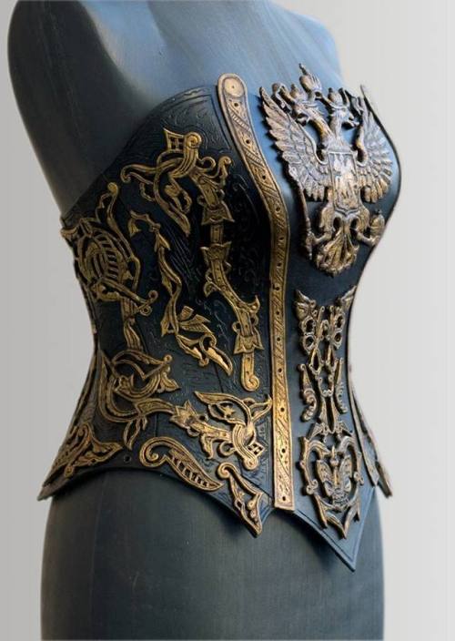 Leather corsets by Andrew Kanounov