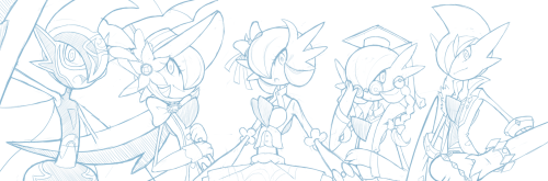 yuki-menoko:  I’ve been busy as of recent so I haven’t had any time to work on this, but with that outta the way, I can finish up the last cosplay B) Edit: Here’s the one with Gallade Libre B) 