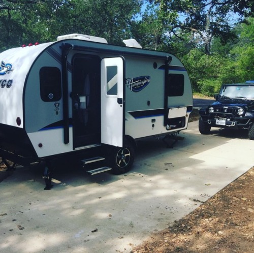 New trailer #glamping (at Buescher State Park - Texas Parks and Wildlife)