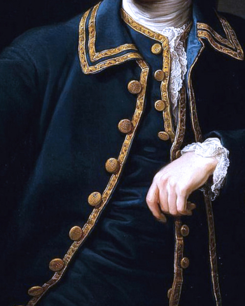 inividia: Portrait of a Man in a Blue Suit (detail) 1760. Pompeo Batoni src #paintingsdaily