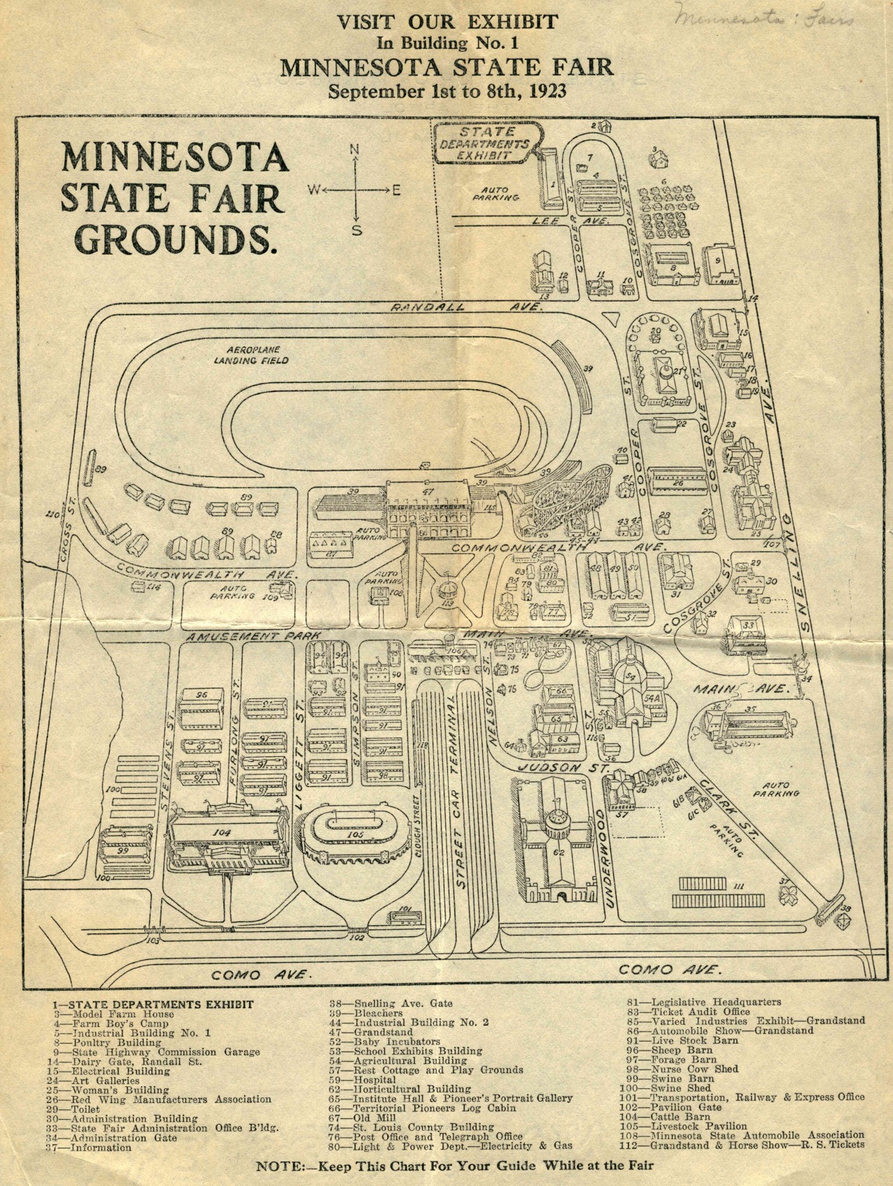 Official Map of Minneapolis and Saint Paul, Minnesota, 1923