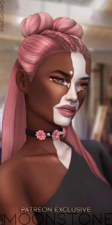 candysims4: MOONSTONE HAIR  FOR TEEN/YOUNG ADULT/ADULT UNISSEX HAT COMPATIBLE BASE GAME COMPATI