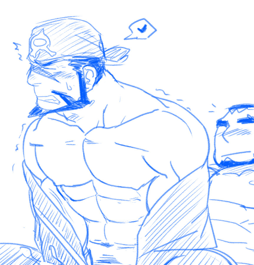 bara-detectives:  Some hot “bara” from Saru!  (from his pixiv)  Source:  落書き(2013~2014)