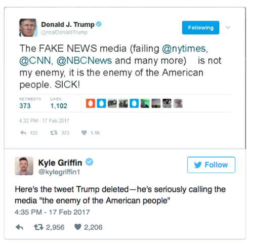 micdotcom: “The Founding Fathers viewed the media as an essential part of government and society — so important that the First Amendment to the Constitution is dedicated to the freedom of the press.” Read more (2/17/17 5:35 PM)