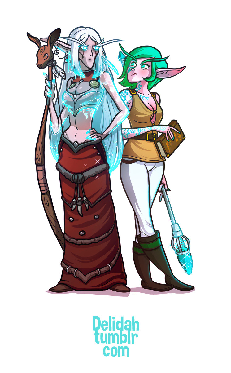 BASIC COMMISSION - (Commission info here)Seranita &amp; Little PipTwo Night Elf