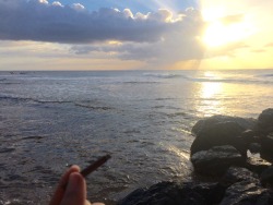blunt at the beach somewhere in Puerto Rico.