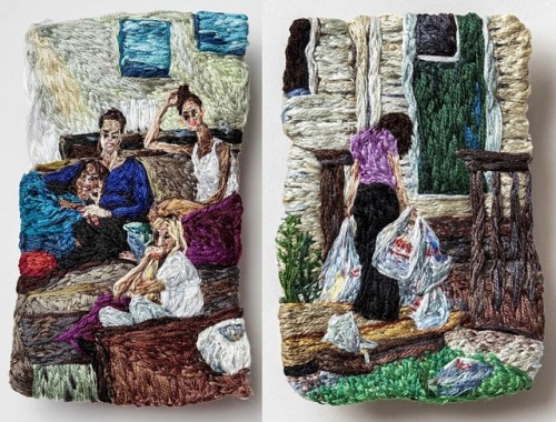 crossconnectmag:  Embroidery by Sophia Narrett   Sophia Narrett, born in 1987 in Concord, MA is an artist who brings a contemporary aesthetic to the old world art of embroidery.  She received her MFA in Painting from the Rhode Island School of Design