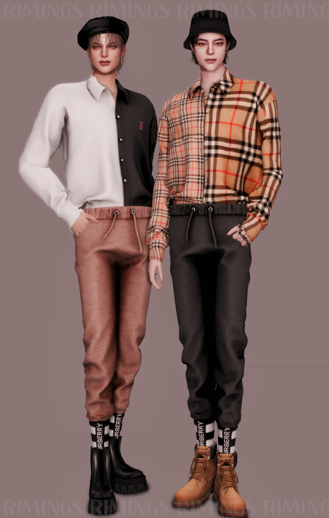 [RIMINGS] Burberry Vintage Check Shirt &amp; Burberry Sweat Pants - TOP / BOTTOM- NEW MESH- ALL LODS