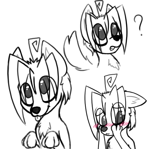 xenithion:  some of todays doodles spiky hair idiot trying to be cute  D'awww~! <3 Such a cutiepie~