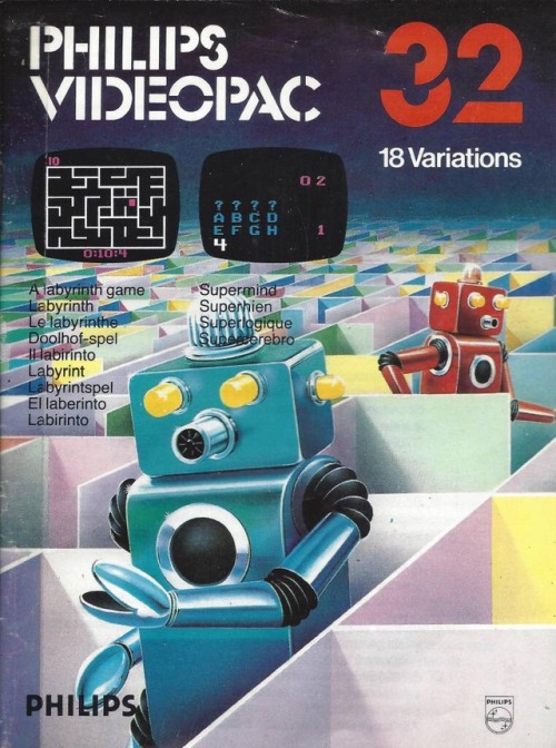 talesfromweirdland:Prehistoric gaming: box cover art for the Philips Videopac (1983).It was basicall