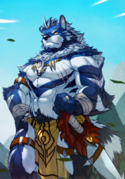 baraflux:  Blue Wolf Warrior by fliegen80s