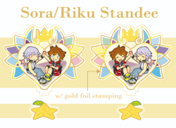 dearprotagonist:    My gold-stamped Soriku standee is now available for purchase in my shop here! It’s double-sided and you’ll be able to find it at Anime Expo table i44! (along with a Ton of other kingdom hearts merchandise) Dearly beloved, always