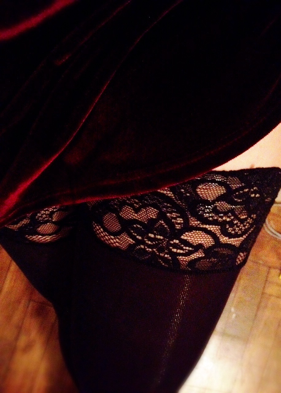 Christmas Day. Red velvet and thigh highs | cute gifts from my guy