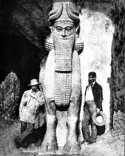 vintageeveryday:Rare photos taken during the excavation of the gate of the citadel of Sargon II at D