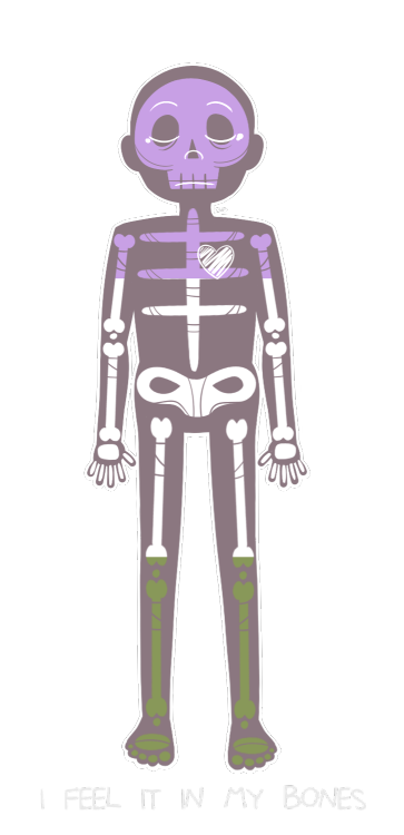 unscrupulouswalnut:  You Can Feel It In Your Bones. July 27th, 2015. Digital Painting.It’s done! I’ve wanted to do something like this for a while now so here’s some transparent pride skeletons. If I get requests I might add more flags but for now