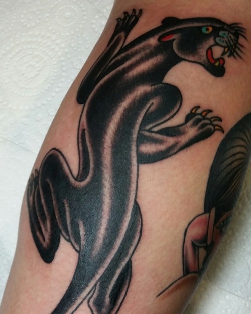 Panther! tattooed at @blueladytattooemail me for appointments! teresajane86@gmail.com