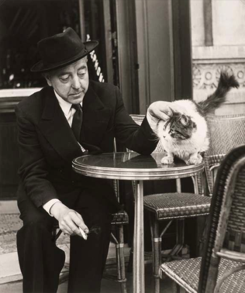 kvetchlandia: Izis     Jacques Prévert and the Cat, Paris     1949An