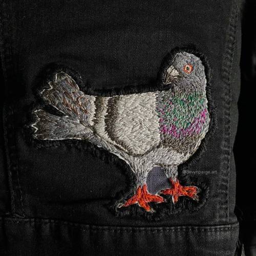 night-dark-woods: embroiderycrafts: I embroidered this friend and sewed him onto my vest. I introduc