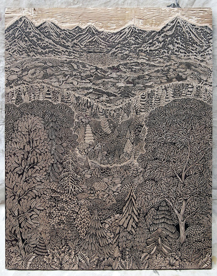 mymodernmet:  Extremely Detailed Woodcut Print Completed After 3 Years of Meticulous