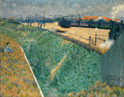 dayintonight:  The Western Railway at its Exit from ParisCharles Angrand - 1886