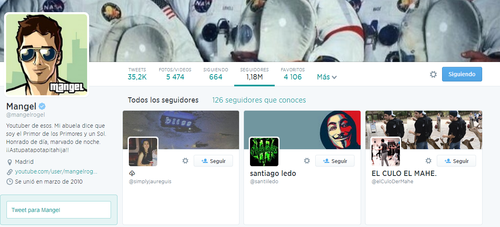 criaturamalvah:  Voy a stalkear a Mangel. Vaya, ya tiene 1,18M seguidores. :O  A