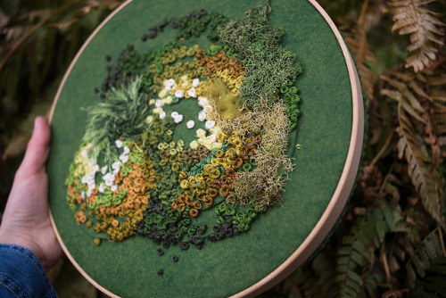 leavingmybody:New moss embroideries are up on Etsy! 