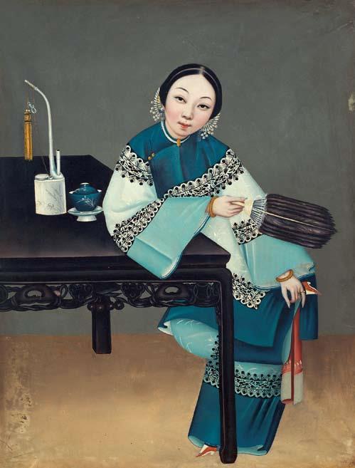 jeannepompadour:Three portraits of women by Qing dynasty Chinese painter Lam Qua (1801-1860)