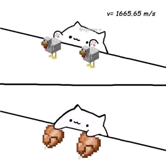 flork-of-cows-unofficial:  colour-punk:dino-spine:hungry-fangirl14:If kinetic energy can be converted to thermal energy, how hard do I need to slap a chicken to cook it?