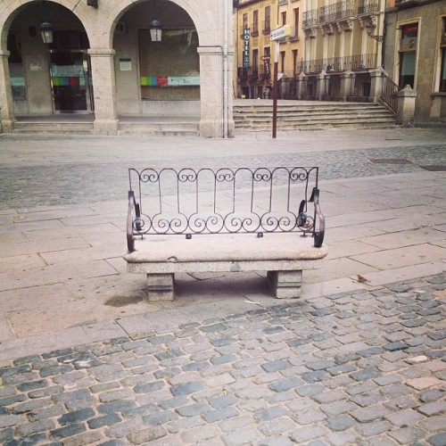 A bench in Segovia, Spain