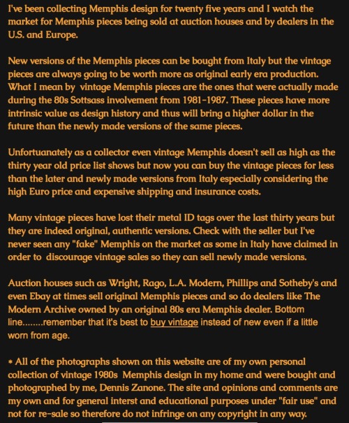 I’m often asked about the difference between buying vintage early made Memphis compared to buy