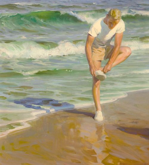 beyond-the-pale:  The Beach (Detail) - Tom Lovell (1909-1997)