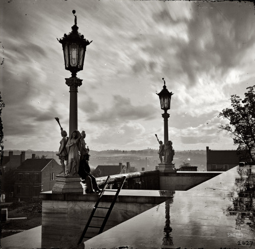 1864. View from the Capitol at Nashville, Tennessee. Wet collodion glass-plate stereograph negative 