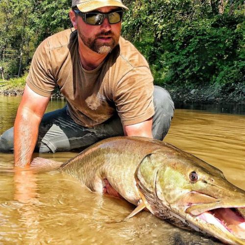 Blood, sweat, tears&hellip; river monster with proper respect. #fish #fishing #flyfishing #muskie #m