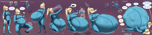 metalforever-artist:

And now for November’s 1st place winner Samus and her main sequence!Check out the animated version below:https://metalforever-artist.tumblr.com/post/672294952450080768/hey-everyone-im-here-with-novembers-1st-placeUp on Patreon the alternative versions we have include an implied digestion ending, with Samus waking up to her stomach hard at work and no one else around, save for her lil metroid. Second is a Non-Vore Stuffing only version for those who are not into Vore. Third and fourth are Preggo/Outie navel versions with one having vore and fetal kicks and the other no-vore and no dialog. And then a shorter, just the vore end bit gif too.I forgot to mention too I did some extra bonus stuff early in December, including two quick, colored sketches of a butterball and preggo Samus. On top of that an internal shot for the final panel and audio to go with the shorter animation of just her belly squirming. Since those are tied to her rewards too I’m thinking of posting at least one or two tomorrow.Enjoy!Thank you to my patrons for their support and making this possible!Gain early access to my art,The ability to vote in polls,The ability to suggest a character,exclusive Photoshop files, works in progress and more at my Patreonhttps://www.patreon.com/MetalForeverArtist #stuffed#big belly#weight gain#inflation#belly expansion#breast expansion#alien#vore#same size#f/f#unwilling#metroid #zero suit samus #Samus Aran #i want to eat queue #multiple vore