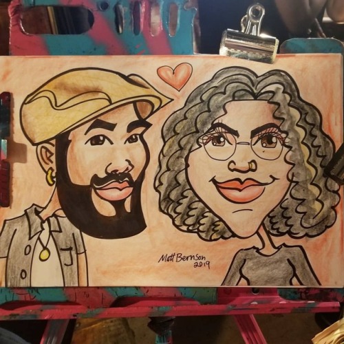 Doing caricatures at the  Pancakes & porn pictures