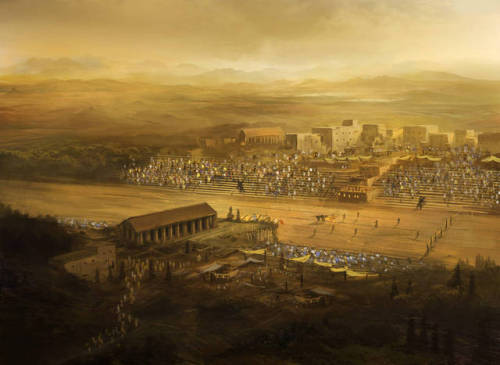 ellakay69:Ilustrations of Ancient Greek cities made by jbrown671 - Delphi2 - Thebes3 - Olympia4 - Sp