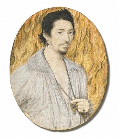 edralis:  ca. 1588 portrait of a man AKA “Man Among Flames” by Nicholas Hilliard This on