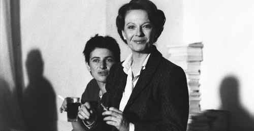 florencepugh:Chantal Akerman and Delphine Seyrig on the set of Jeanne Dielman (1975) / Golden Eighti