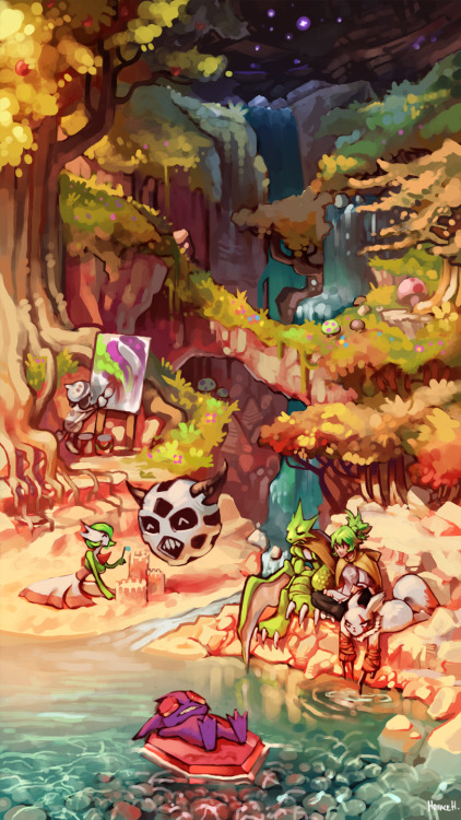 hozure: Swimming hole, taking a break~