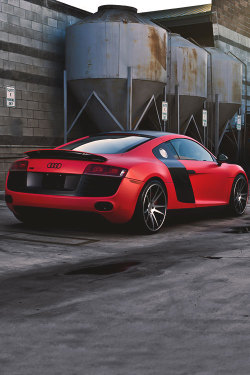 dream-villain:  Matte Red Audi R8 