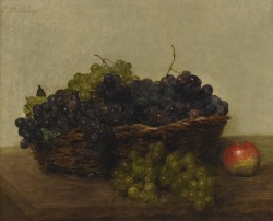 pintoras:  Victoria Dubourg Fantin-Latour (French, 1840 - 1926): Basket with grapes (via Sotheby’s)