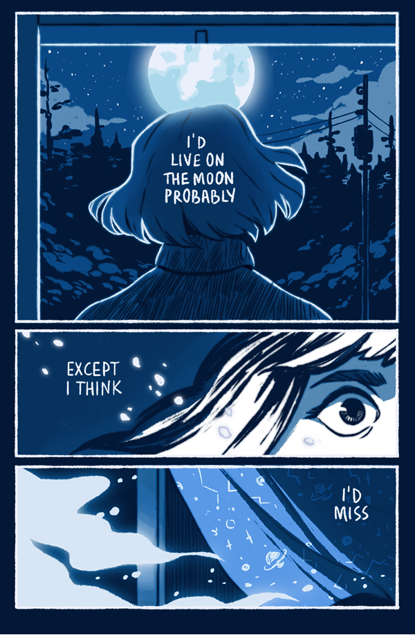 sadfishkid:my piece for @sapphiczines 🌕🌌🌟 the theme was space and celestial