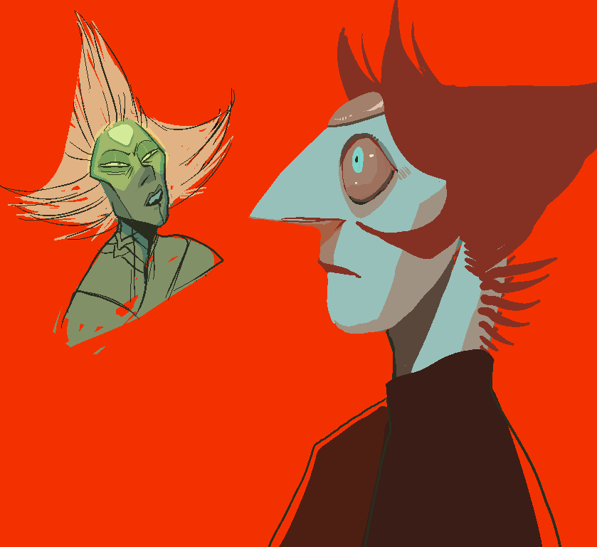 deadwooddross:  last night I was playing with drawin techniques on the most eye-searing
