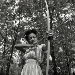 Loretta Gyles Of The Methodist Camp Service Pulling A Bow, 1943.