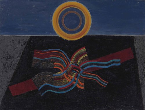 ochyming:Max Ernst   1891-1976  Le soleil noir or Tremblement de terre, 1925   oil and grattage on c