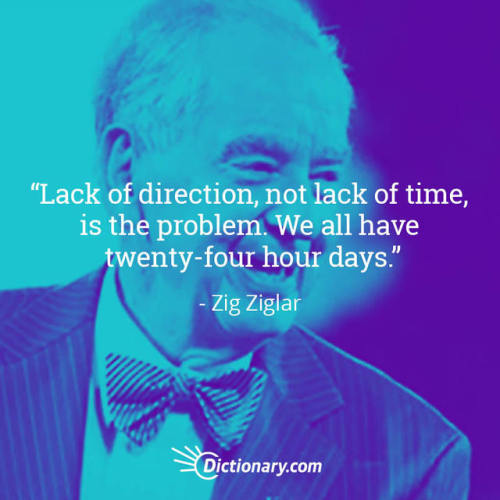 “Lack of direction, not lack of time, is the problem. We all have twenty-four hour days.” #Motivatio