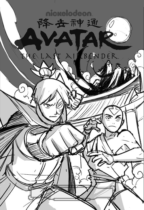 gurihiru:Cover art and rough sketches for “Avatar: The Last Airbender - Smoke and Shadow Part3”.