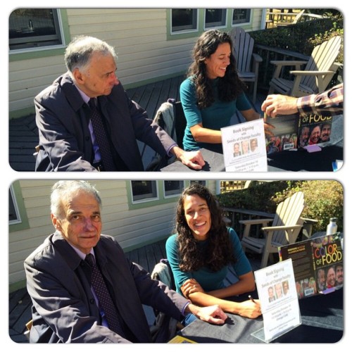Oh nothing just here in NY signing books with @RalphNader #seedsofchange conference #thecoloroffood