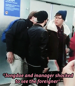 jshxun:  when a foreigner asked manager hyung directly who is he (jongdae) because