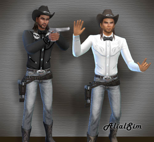 Western OutfitDownloadFull body outfit (base game)You can find the gun belt HERE
